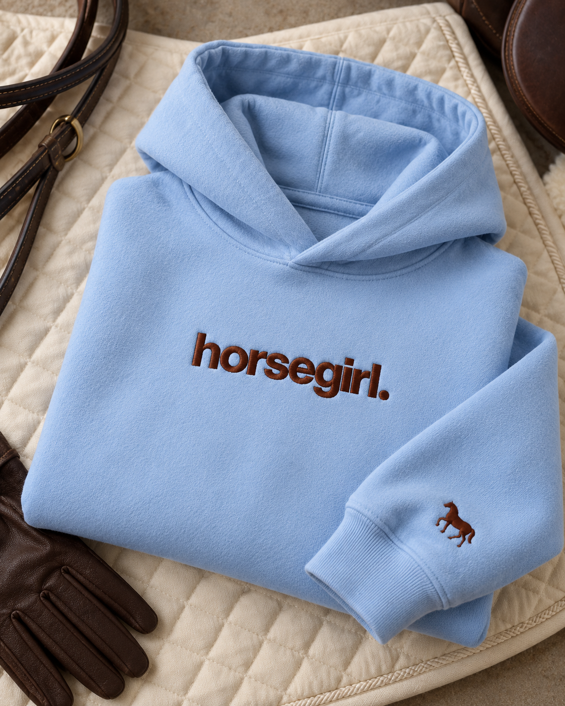 Błękitna bluza jeździecka oversize HORSEGIRL | Bluza dla koniary